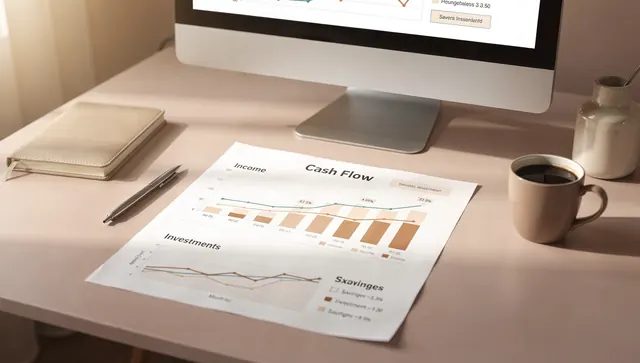 Prévisionnel de trésorerie et budget imprimés sur un bureau